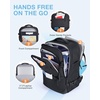 image:imageBAGSMART 37L Compression Travel Backpack Expandable Carry On Backpack with Packing Cubes Water Resistant Weekender Backpack Fits 17 Inch laptop Luggage Daypack with Shoe Bag GreyObsidian Black