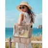 image:imageBAGSMART Beach Bag for Women Mesh Tote Bags with Zipper Sandproof Vacation Essentials with Cooler for Swim Cruise PoolAcamel