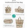image:imageBAGSMART Beach Bag for Women Mesh Tote Bags with Zipper Sandproof Vacation Essentials with Cooler for Swim Cruise PoolCamel