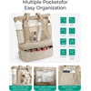 image:imageBAGSMART Beach Bag for Women Mesh Tote Bags with Zipper Sandproof Vacation Essentials with Cooler for Swim Cruise PoolPink