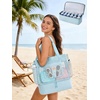 image:imageBAGSMART Beach Bag for Women Mesh Tote Bags with Zipper Sandproof Vacation Essentials with Cooler for Swim Cruise PoolSky Blue