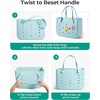 image:imageBAGSMART Beach Bag for Women Waterresistant Rubber Tote Bag Sandproof Vacation Essentials for Summer Swim Cruise PoolAkhaki