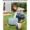 image:imageBAGSMART Beach Bag for Women Waterresistant Rubber Tote Bag Sandproof Vacation Essentials for Summer Swim Cruise PoolAkhaki