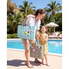 image:imageBAGSMART Beach Bag for Women Waterresistant Rubber Tote Bag Sandproof Vacation Essentials for Summer Swim Cruise PoolBlush