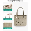 image:imageBAGSMART Beach Bag for Women Waterresistant Rubber Tote Bag Sandproof Vacation Essentials for Summer Swim Cruise PoolCoral