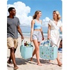 image:imageBAGSMART Beach Bag for Women Waterresistant Rubber Tote Bag Sandproof Vacation Essentials for Summer Swim Cruise PoolLight Blue