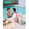 image:imageBAGSMART Beach Bag for Women Waterresistant Rubber Tote Bag Sandproof Vacation Essentials for Summer Swim Cruise PoolRosy Pink
