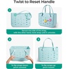 image:imageBAGSMART Beach Bag for Women Waterresistant Rubber Tote Bag Sandproof Vacation Essentials for Summer Swim Cruise PoolRosy Pink