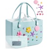 image:imageBAGSMART Beach Bag for Women Waterresistant Rubber Tote Bag Sandproof Vacation Essentials for Summer Swim Cruise PoolSky Blue