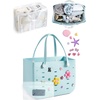 image:imageBAGSMART Beach Bag for Women Waterresistant Rubber Tote Bag Sandproof Vacation Essentials for Summer Swim Cruise PoolSky Blue