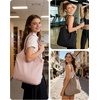 image:imageBAGSMART Beach Bags for Women Beach Tote Bag Beach Bag with Zipper Travel Tote Bag for Women Sandproof Swim Pool Bag  Packable Beach BagBaby Pink