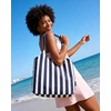 image:imageBAGSMART Beach Bags for Women Beach Tote Bag Beach Bag with Zipper Travel Tote Bag for Women Sandproof Swim Pool Bag  Packable Beach BagNavy Stripes
