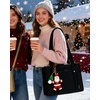 image:imageBAGSMART Boxy Tote Bag for Women Crossbody Bag with Zipper Crush Bow Purses for Travel Work CollegeBlack