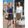 image:imageBAGSMART Boxy Tote Bag for Women Crossbody Bag with Zipper Crush Bow Purses for Travel Work CollegeClassic