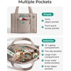 image:imageBAGSMART Boxy Tote Bag for Women Crossbody Bag with Zipper Crush Bow Purses for Travel Work CollegeCream