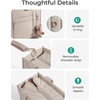 image:imageBAGSMART Boxy Tote Bag for Women Crossbody Bag with Zipper Crush Bow Purses for Travel Work CollegeCream