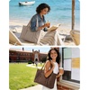 image:imageBAGSMART Boxy Tote Bag for Women Crossbody Bag with Zipper Crush Bow Purses for Travel Work CollegeJet Black