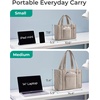 image:imageBAGSMART Boxy Tote Bag for Women Crossbody Bag with Zipper Crush Bow Purses for Travel Work CollegeKhaki