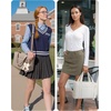 image:imageBAGSMART Boxy Tote Bag for Women Crossbody Bag with Zipper Crush Bow Purses for Travel Work CollegeLight Pink