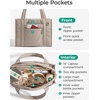 image:imageBAGSMART Boxy Tote Bag for Women Crossbody Bag with Zipper Crush Bow Purses for Travel Work CollegeTan