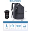 image:imageBAGSMART Camera Backpack DSLR SLR Small Camera Bags for Photographers Compatible for Sony Canon Nikon Shoulder Strap 2in1 Travel Backpack Fits 129 iPad GrayBlack
