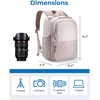image:imageBAGSMART Camera Backpack DSLR SLR Small Camera Bags for Photographers Compatible for Sony Canon Nikon Shoulder Strap 2in1 Travel Backpack Fits 129 iPad GrayBeige