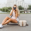 image:imageBAGSMART Camera Bag SLR DSLR Canvas Crossbody Camera Case Compact Camera Shoulder Bag with Rain Cover for Women and Men Khaki02Ivory White