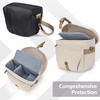 image:imageBAGSMART Camera Bag SLR DSLR Canvas Crossbody Camera Case Compact Camera Shoulder Bag with Rain Cover for Women and Men Khaki02Ivory White