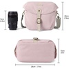 image:imageBAGSMART Camera Bag SLR DSLR Canvas Crossbody Camera Case Compact Camera Shoulder Bag with Rain Cover for Women and Men Khaki04Light Pink