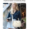 image:imageBAGSMART Camera Sling Bag Portable Small Camera Bags for Photographers with Tripod Holder Waterproof DSLRSLRCute Camera Case for Women with Rain Cover Compatible with Sony Canon Nikon BeigeBrown