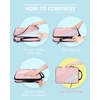image:imageBAGSMART Compression Packing Cubes 6 Set4 Set2 Set Travel Packing Cubes for Carry on Suitcases Compression Suitcase Organizers Bag Set amp Travel Cubes for Luggage Lightweight Packing OrganizersBaby Pink