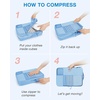 image:imageBAGSMART Compression Packing Cubes for Travel 6 Set Luggage Organizer Bags  Fits 202428in CarryOn Suitcases Compressible Bags Streamline Cruise Travel Essentials Sturdy Handles Machine WashableSky Blue