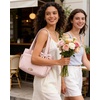 image:imageBAGSMART Crush Bow Tote Bag for Women Puffer Travel Work Yoga Laptop Bag  Large Bow Tote Fits 40oz Tumbler 156 Laptop Yoga Mat Sleeve Waterproof Pocket Travel Work Swim Gym Mom Shoulder HandbagBaby Pink
