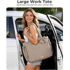 image:imageBAGSMART Crush Bow Tote Bag for Women Puffer Travel Work Yoga Laptop Bag  Large Bow Tote Fits 40oz Tumbler 156 Laptop Yoga Mat Sleeve Waterproof Pocket Travel Work Swim Gym Mom Shoulder HandbagLatte Brown