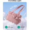 image:imageBAGSMART Crush Bow Tote Bag for Women Puffer Travel Work Yoga Laptop Bag  Large Bow Tote Fits 40oz Tumbler 156 Laptop Yoga Mat Sleeve Waterproof Pocket Travel Work Swim Gym Mom Shoulder HandbagDark Brown
