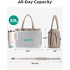 image:imageBAGSMART Crush Bow Tote Bag for Women Puffer Travel Work Yoga Laptop Bag  Large Bow Tote Fits 40oz Tumbler 156 Laptop Yoga Mat Sleeve Waterproof Pocket Travel Work Swim Gym Mom Shoulder HandbagBeige