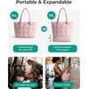 image:imageBAGSMART Expandable Tote Bag for Women Puffer Work Tote Handbag Quilted Carry On Bag for Travel GymBlush Pink