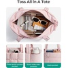 image:imageBAGSMART Expandable Tote Bag for Women Puffer Work Tote Handbag Quilted Carry On Bag for Travel GymBlush Pink