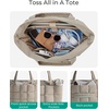image:imageBAGSMART Expandable Tote Bag for Women Puffer Work Tote Handbag Quilted Carry On Bag for Travel GymCamel