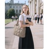 image:imageBAGSMART Expandable Tote Bag for Women Puffer Work Tote Handbag Quilted Carry On Bag for Travel GymCamel