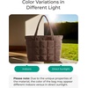 image:imageBAGSMART Expandable Tote Bag for Women Puffer Work Tote Handbag Quilted Carry On Bag for Travel GymChocolate
