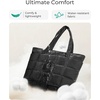 image:imageBAGSMART Expandable Tote Bag for Women Puffer Work Tote Handbag Quilted Carry On Bag for Travel GymDim Gray