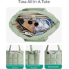 image:imageBAGSMART Expandable Tote Bag for Women Puffer Work Tote Handbag Quilted Carry On Bag for Travel GymGreen