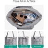 image:imageBAGSMART Expandable Tote Bag for Women Puffer Work Tote Handbag Quilted Carry On Bag for Travel GymGrey