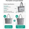 image:imageBAGSMART Expandable Tote Bag for Women Puffer Work Tote Handbag Quilted Carry On Bag for Travel GymGrey