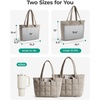 image:imageBAGSMART Expandable Tote Bag for Women Puffer Work Tote Handbag Quilted Carry On Bag for Travel GymKhaki