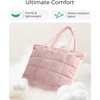 image:imageBAGSMART Expandable Tote Bag for Women Puffer Work Tote Handbag Quilted Carry On Bag for Travel GymLight Pink