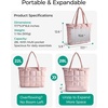 image:imageBAGSMART Expandable Tote Bag for Women Puffer Work Tote Handbag Quilted Carry On Bag for Travel GymLight Pink