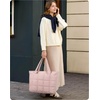 image:imageBAGSMART Expandable Tote Bag for Women Puffer Work Tote Handbag Quilted Carry On Bag for Travel GymLight Pink