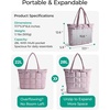 image:imageBAGSMART Expandable Tote Bag for Women Puffer Work Tote Handbag Quilted Carry On Bag for Travel GymPurple